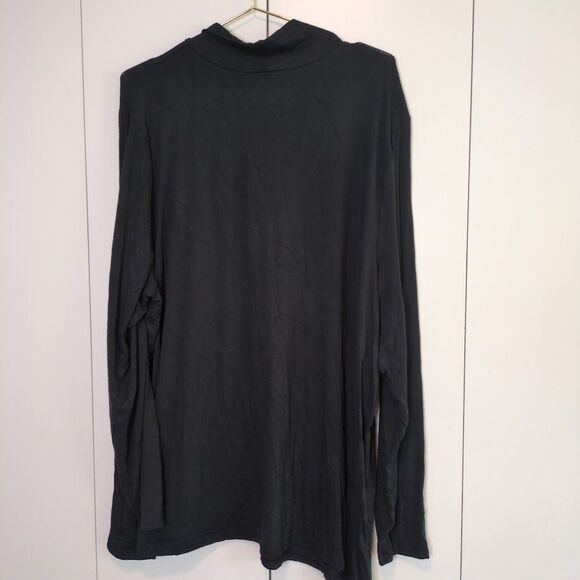 NEW Ava & Viv Women 3X Mock Loose Neck Long Sleeve Black Plus - Picture 6 of 6